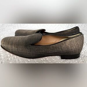 Stubs and Wooten Straw Raffia Loafer / Slipper in Black and Tan size 9.5